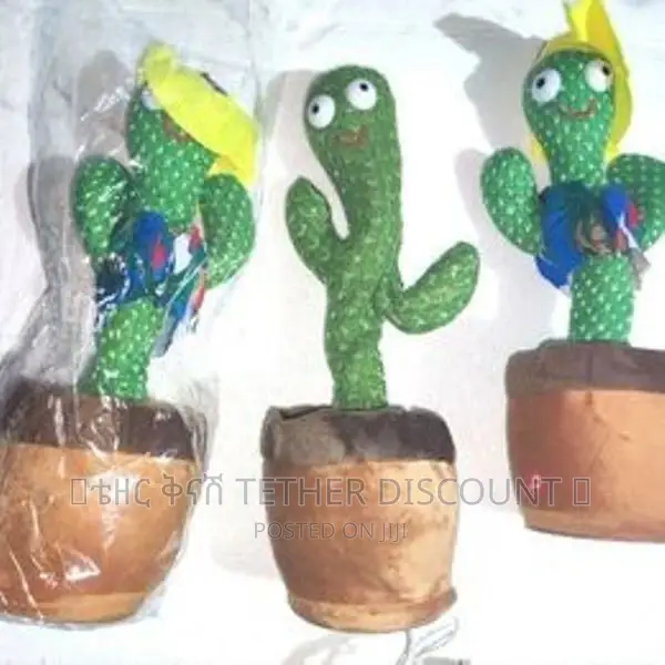 Dancing Talking Cactus Toy / ተናጋሪ እና ደናሽ ቁልቋል አሻንጉሊት