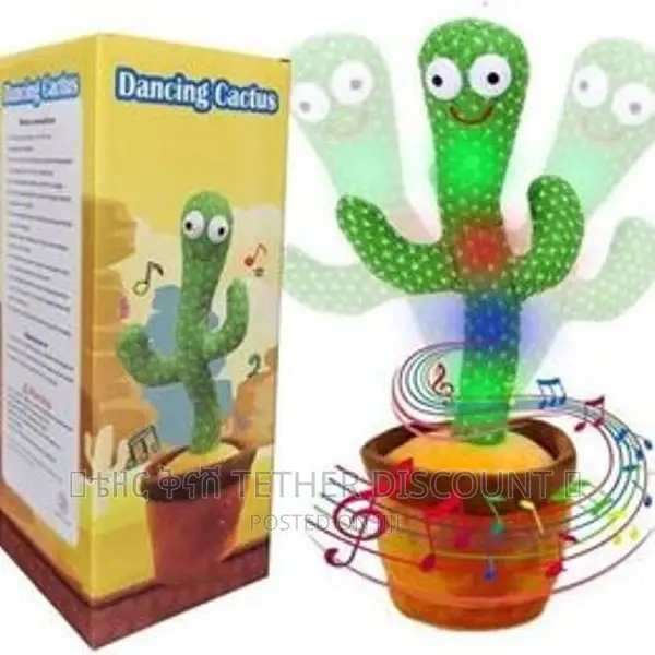 Dancing Talking Cactus Toy / ተናጋሪ እና ደናሽ ቁልቋል አሻንጉሊት