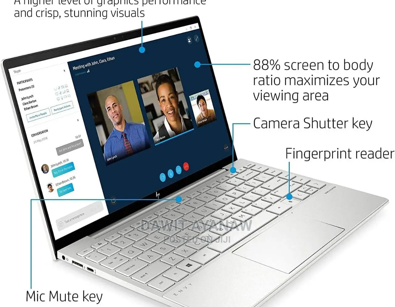 New Laptop HP Envy 13 16GB Intel Core I7 SSD 512GB