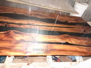 Photo - Epoxy Resin River Table for 6 Sit