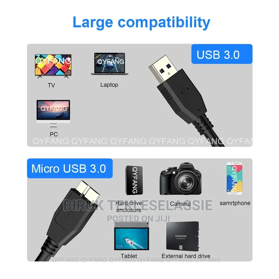 New Usb 3.0 Cable for External Harddisk,30 Cm