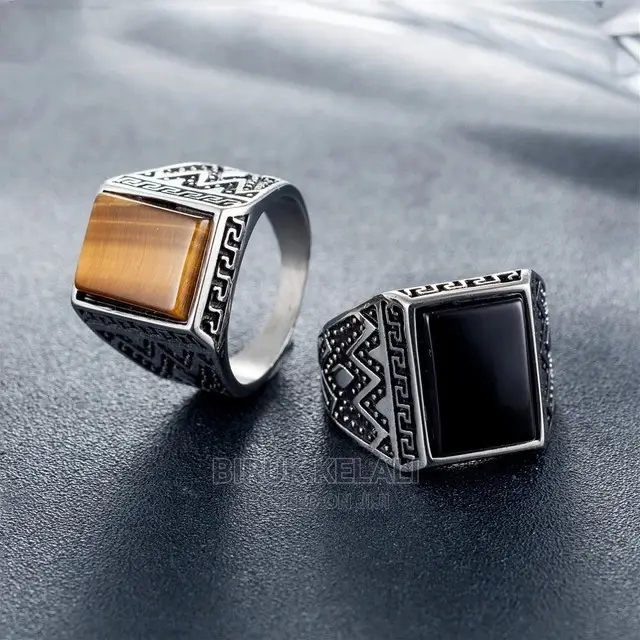 Luxury Gemstone Titanium Ring