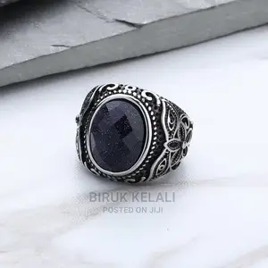 Natural Opal Moonstone Ring for Men Stainless 3D Ring