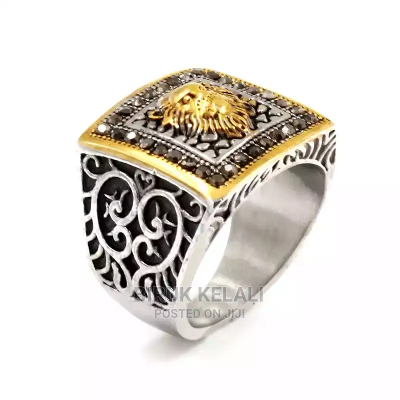 Totem Lion Head Titanium Steel Men's Stainless Steel