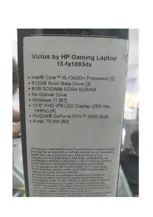 New Laptop HP Victus 16 8GB Intel Core I5 SSD 512GB