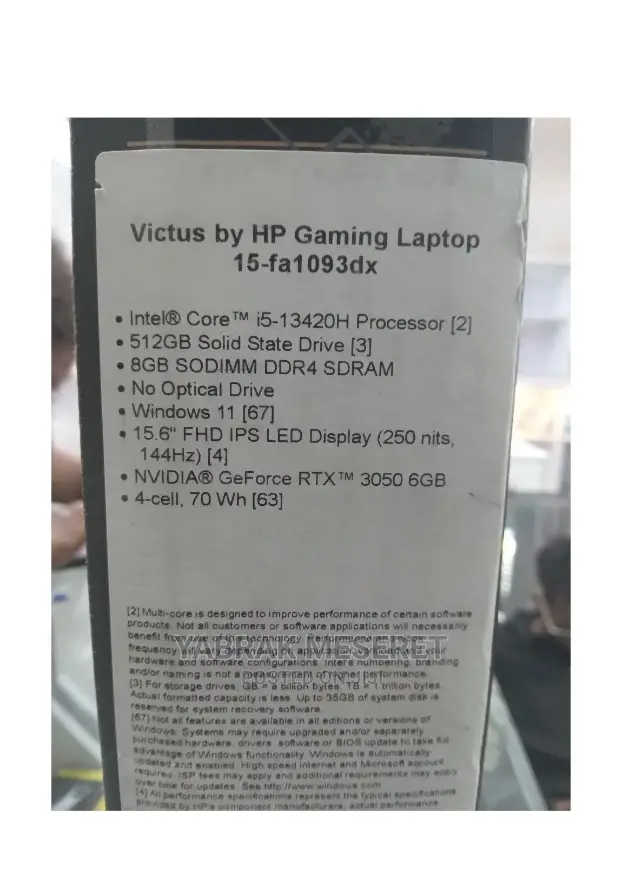 New Laptop HP Victus 16 8GB Intel Core I5 SSD 512GB