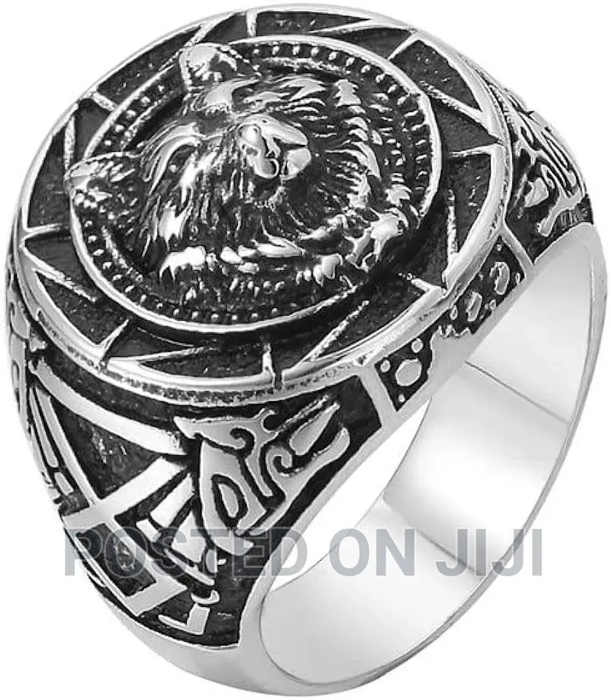 Titanium Stainless Steel Retro Wolf Man 3D Ring