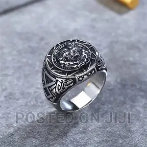 Titanium Stainless Steel Retro Wolf Man 3D Ring