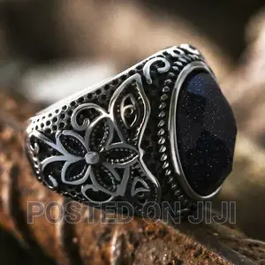 Photo - Natural Opal Moonstone Ring for Men Stainless 3D Ring