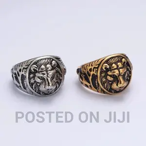 Animal Bear Head Tiger Cross Stainless 3D Ring