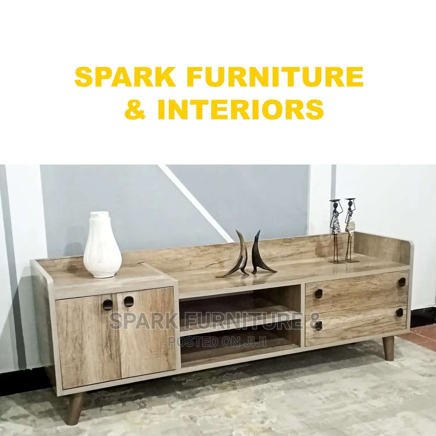 Wooden Texture Modern TV Stand