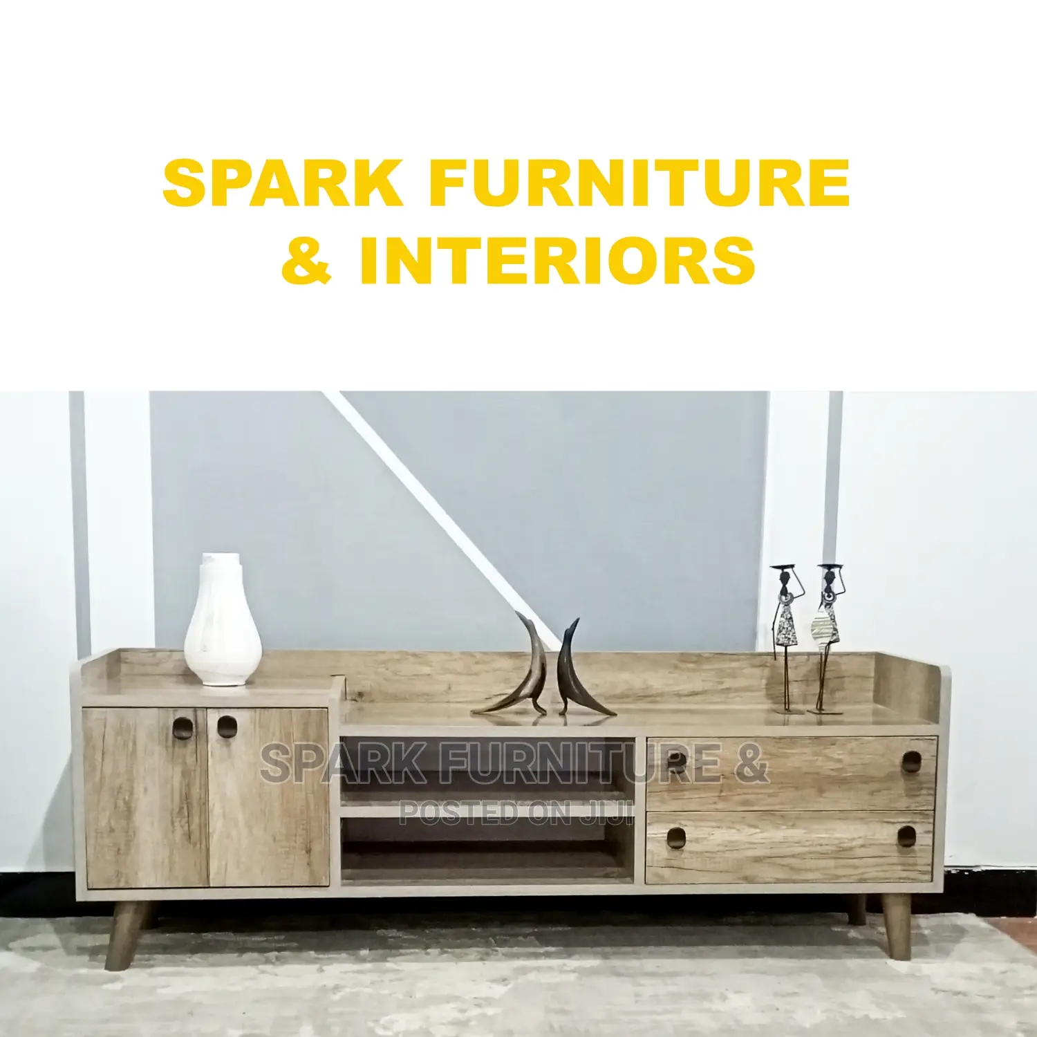 Wooden Texture Modern TV Stand