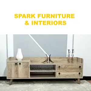 Photo - Wooden Texture Modern TV Stand