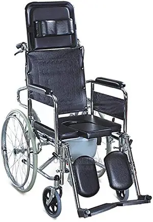 Reclining Bed Type Commode Wheelchair