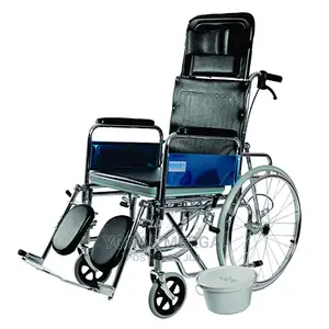 Reclining Bed Type Commode Wheelchair