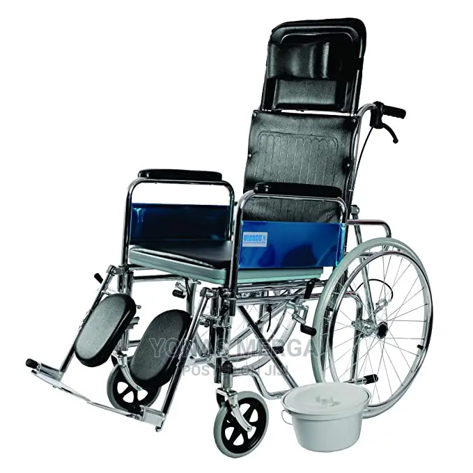 Reclining Bed Type Commode Wheelchair