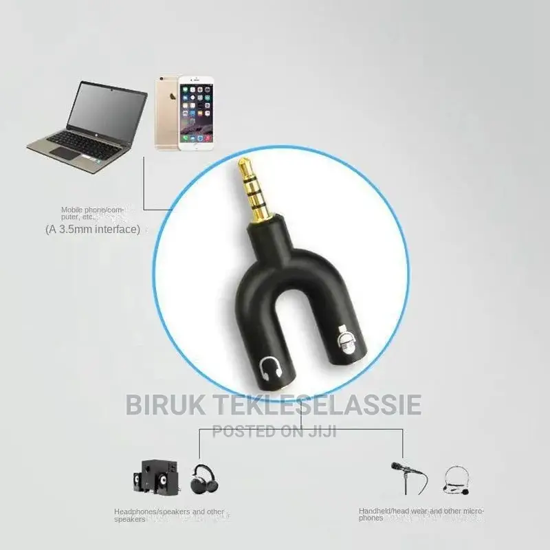 Y Dual Audio Splitter Speaker Mic