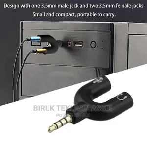 Y Dual Audio Splitter Speaker Mic