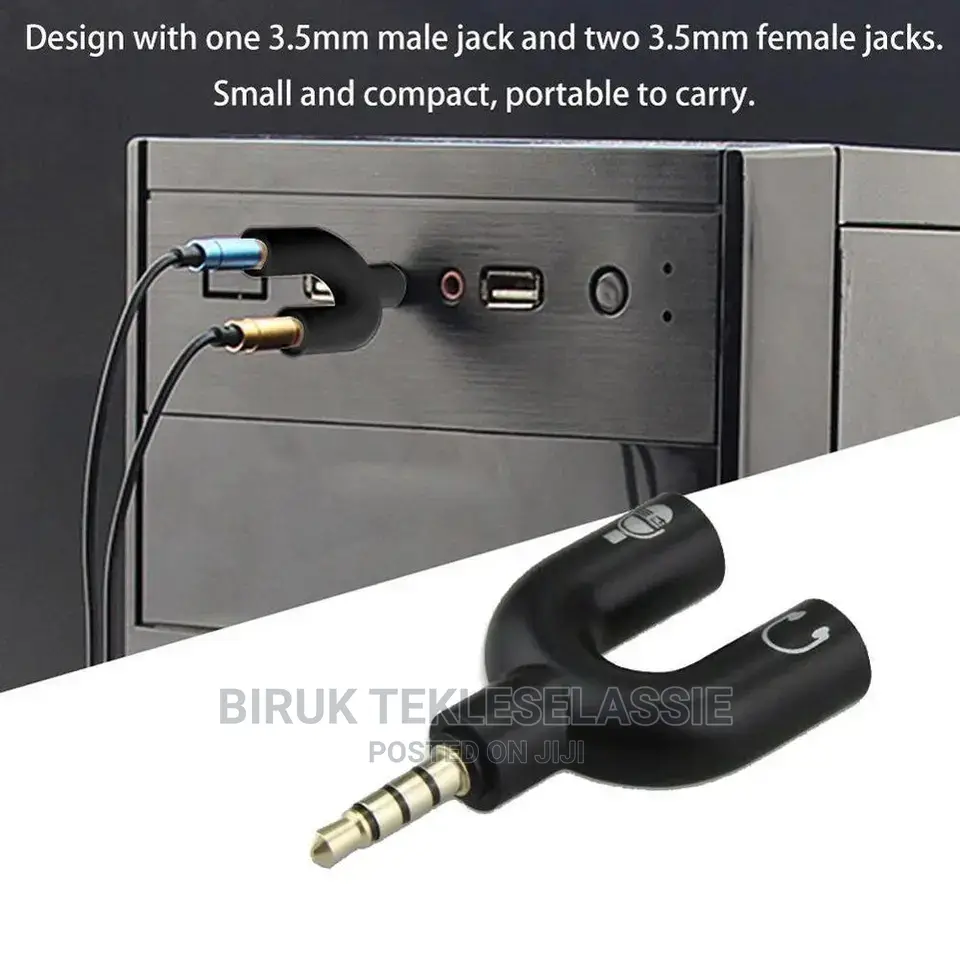 Y Dual Audio Splitter Speaker Mic