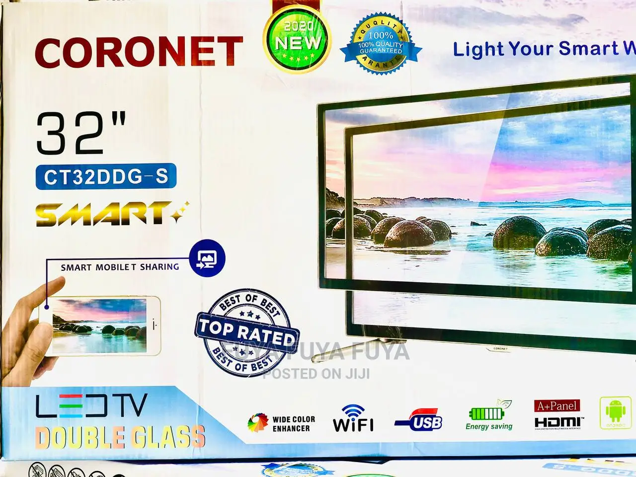 CORONET 32 Inchi Double Glass Smart 2024 Tv