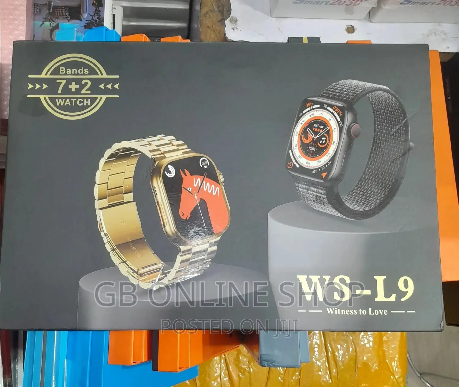 ws-L9 Bluetooth Couple Smart Watch With 7 Straps 2 Watch
