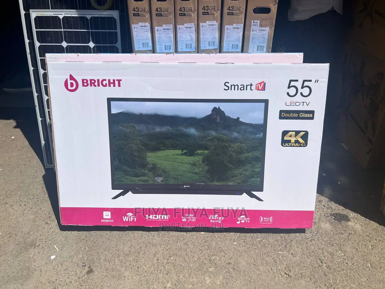 BRIGHT 55 Inchi Double Glass Smart 2024 Tv