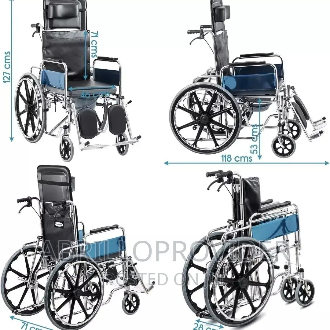 Kosmocare Recliner Cum Commode Wheelchair