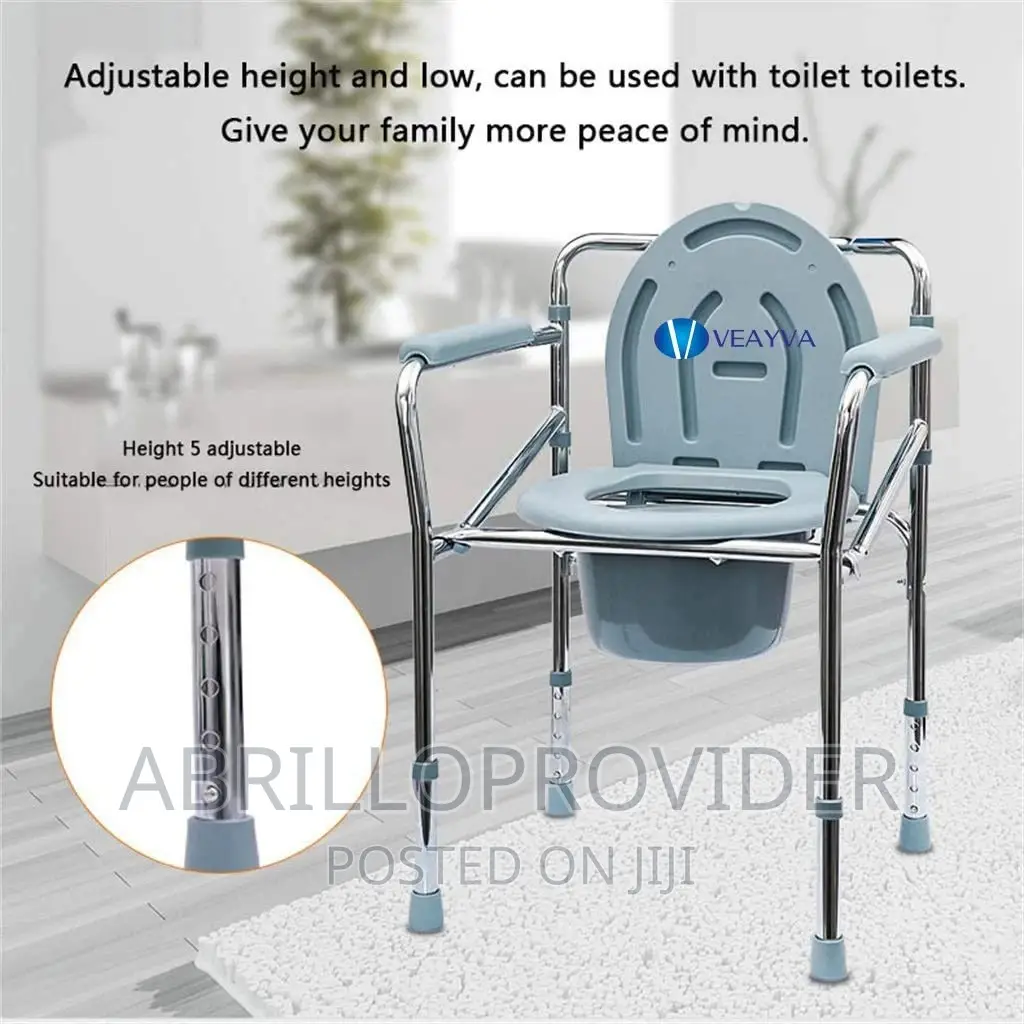 Foldable Height Adjustable Commode Chair