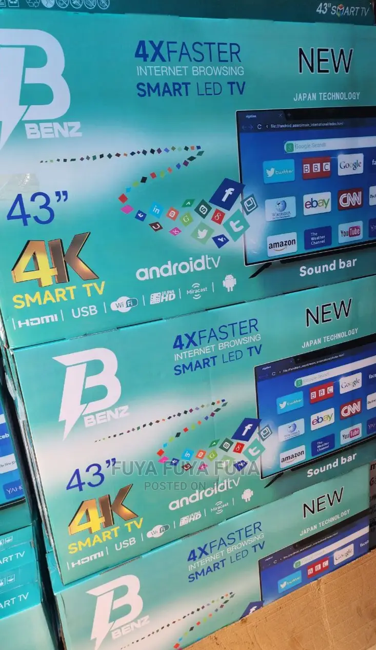 BENZ 43 Inchi Double Glass Smart 2023 Tv