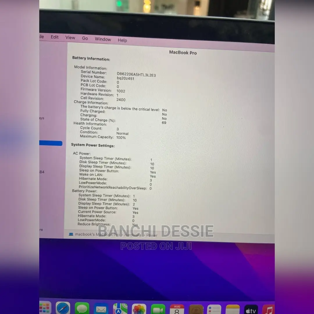 New Laptop Apple MacBook Pro M1 8GB SSD 256GB