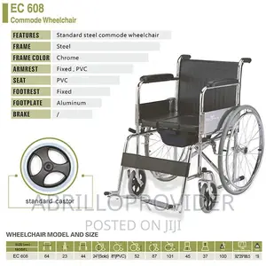 Easy Foldable Standard Steel Commode Wheelchair - EC608