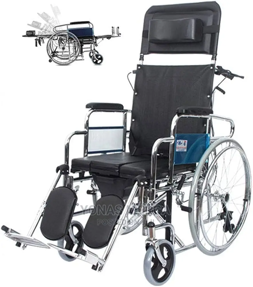 Sleeping Patient Commode Wheelchair