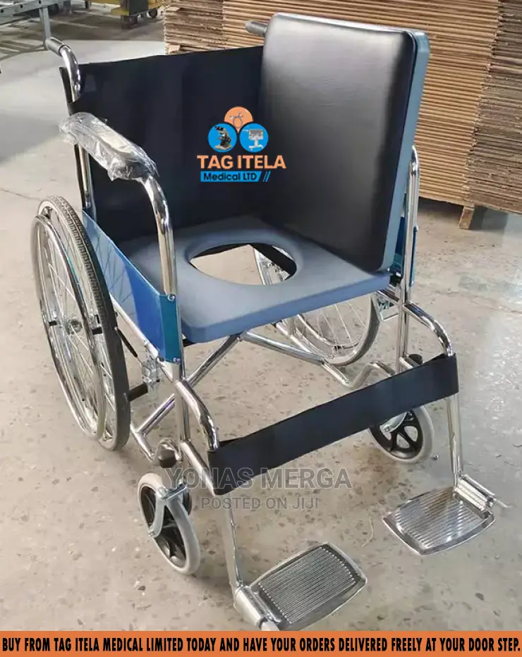 Folding Commode Wheelchair