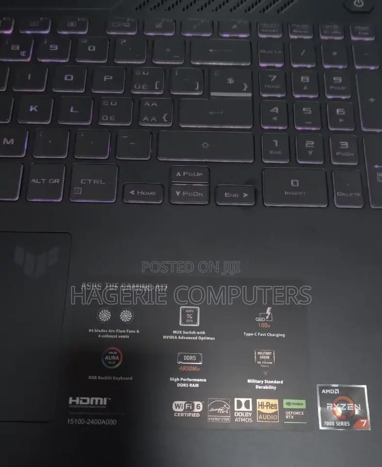 New Laptop Asus TUF Gaming A15 16GB AMD Ryzen 7 SSD 1T