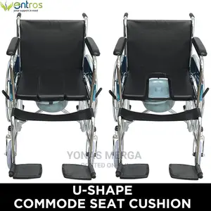 Wheel Chair in Fixed Armrest and Footrest With Toilet Seat