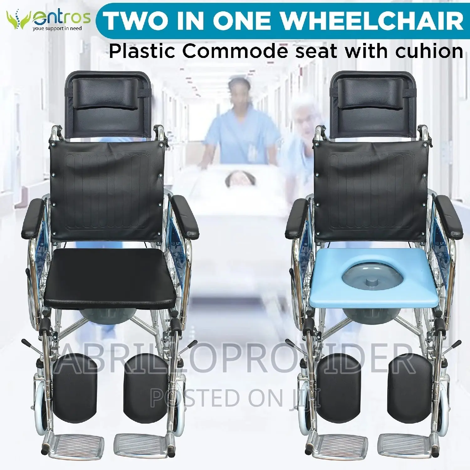 እንደ አልጋ የሚያገለግሉ ዌልቸሮች Commode Almunium Wheelchair