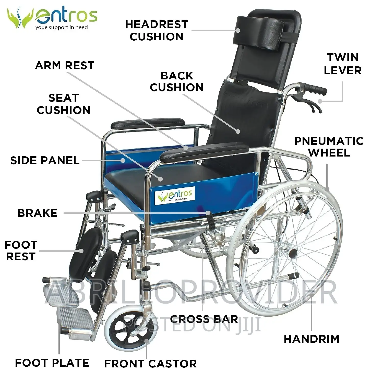 እንደ አልጋ የሚያገለግሉ ዌልቸሮች Commode Almunium Wheelchair