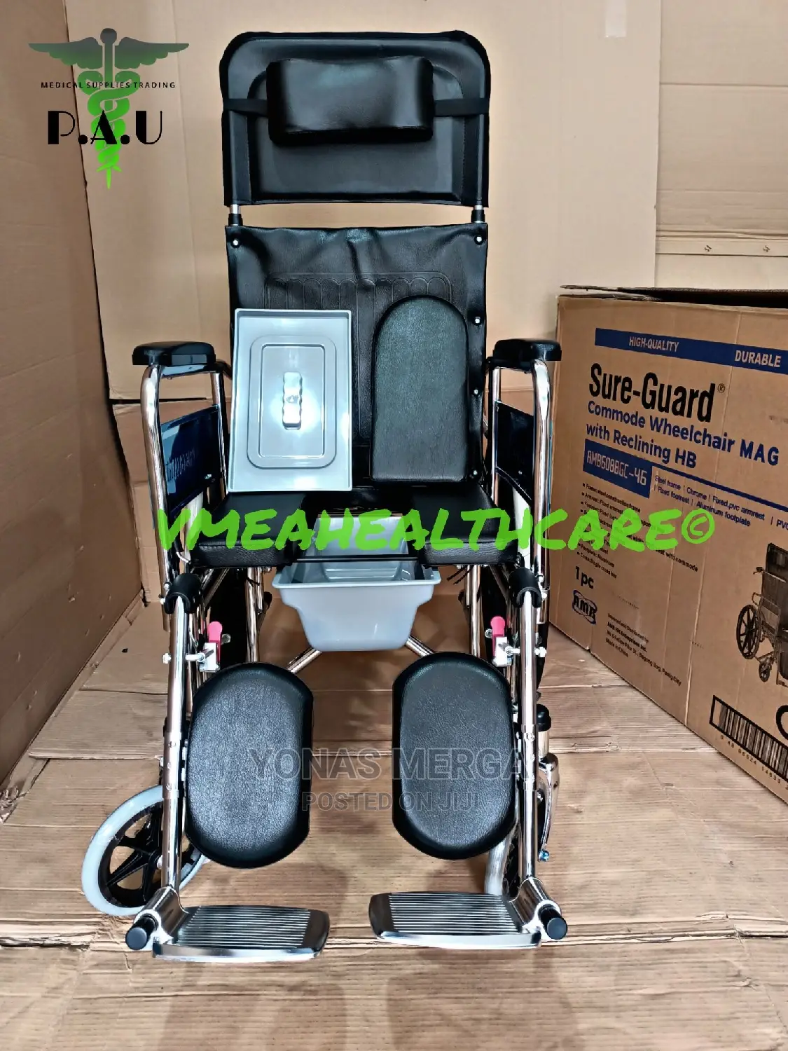 U-Type Reclining Commode Wheelchair (Procare)