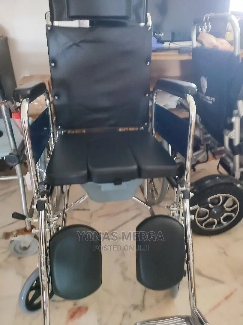 Wheelchair, Folding With Reclining Back Commode
