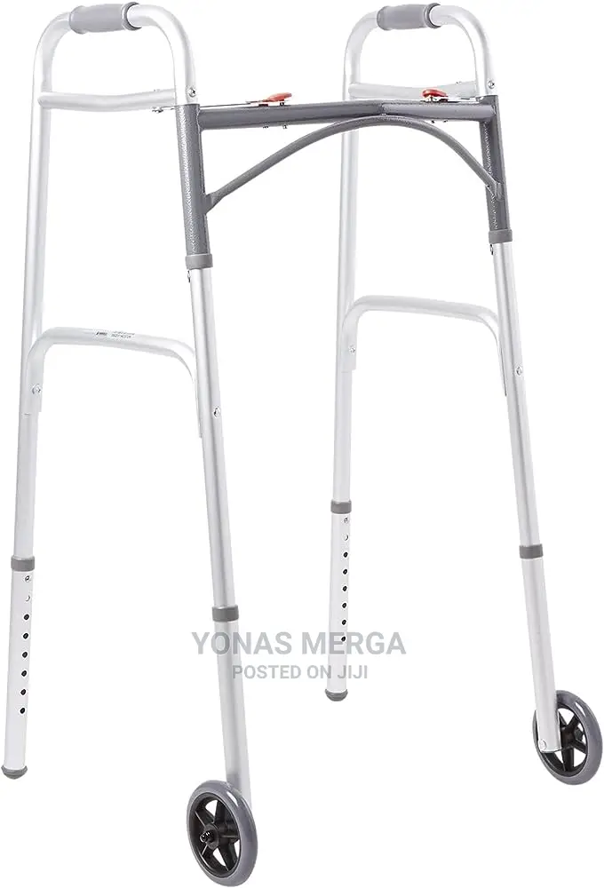 McKesson Folding Walkers With Wheels, Aluminum