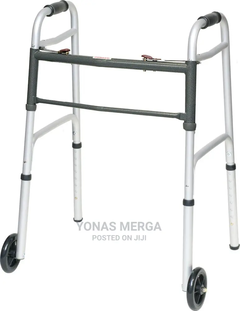 McKesson Folding Walkers With Wheels, Aluminum