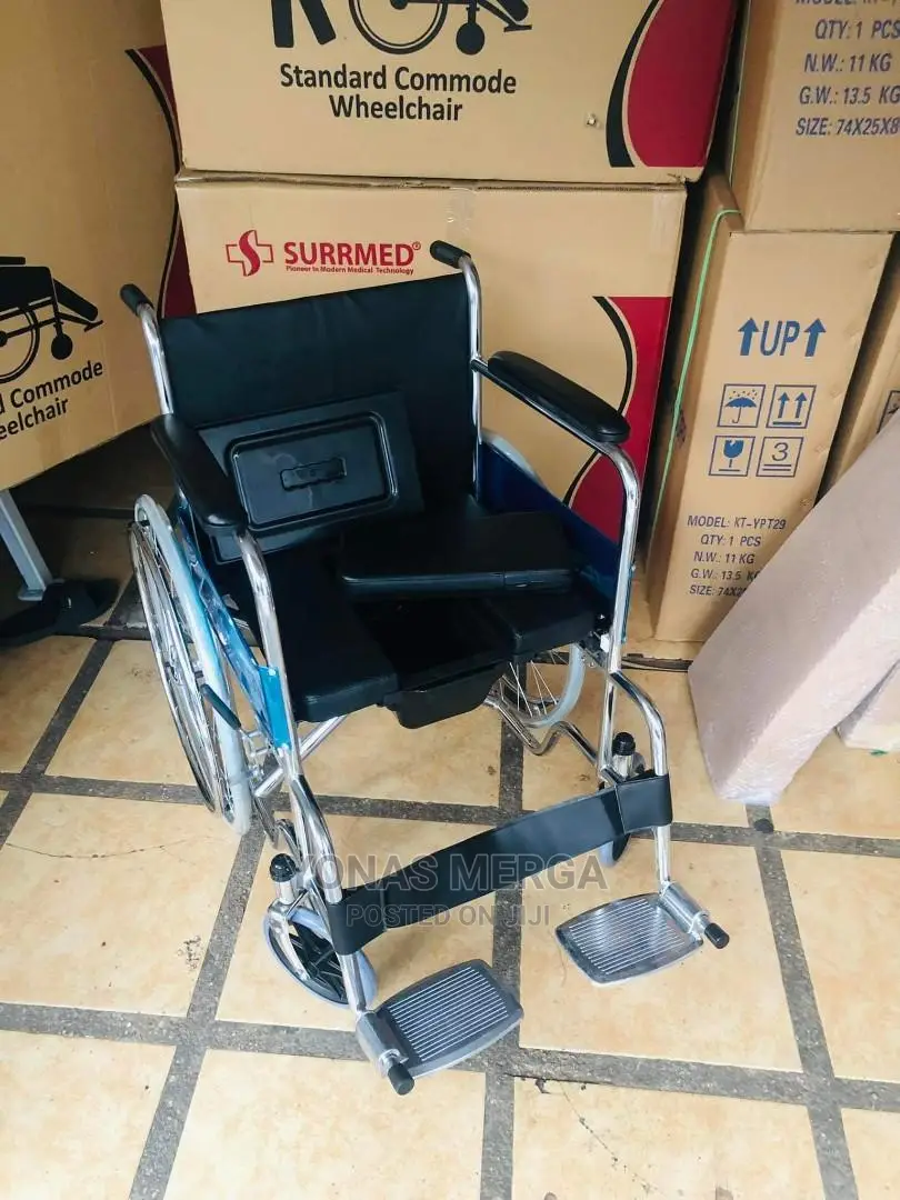 Toilet Commode Folding Wheelchair Patient Wheel Chair