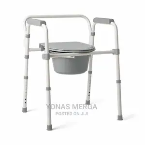 Adjustable-Height Commode Chair Foldable