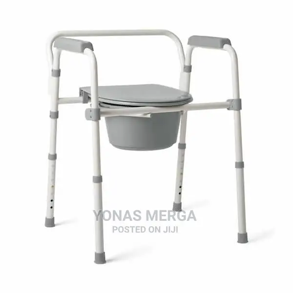 Adjustable-Height Commode Chair Foldable