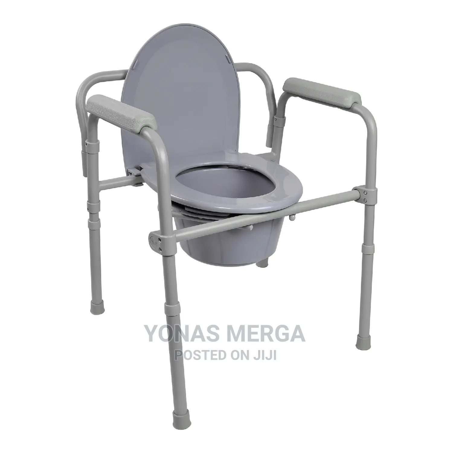 Adjustable-Height Commode Chair Foldable