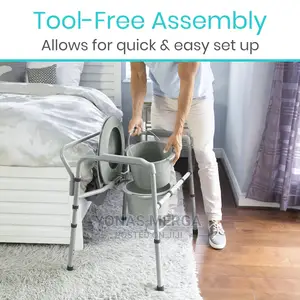 Perfect Heavy Duty Folding Commode Chair With Toilet Seat