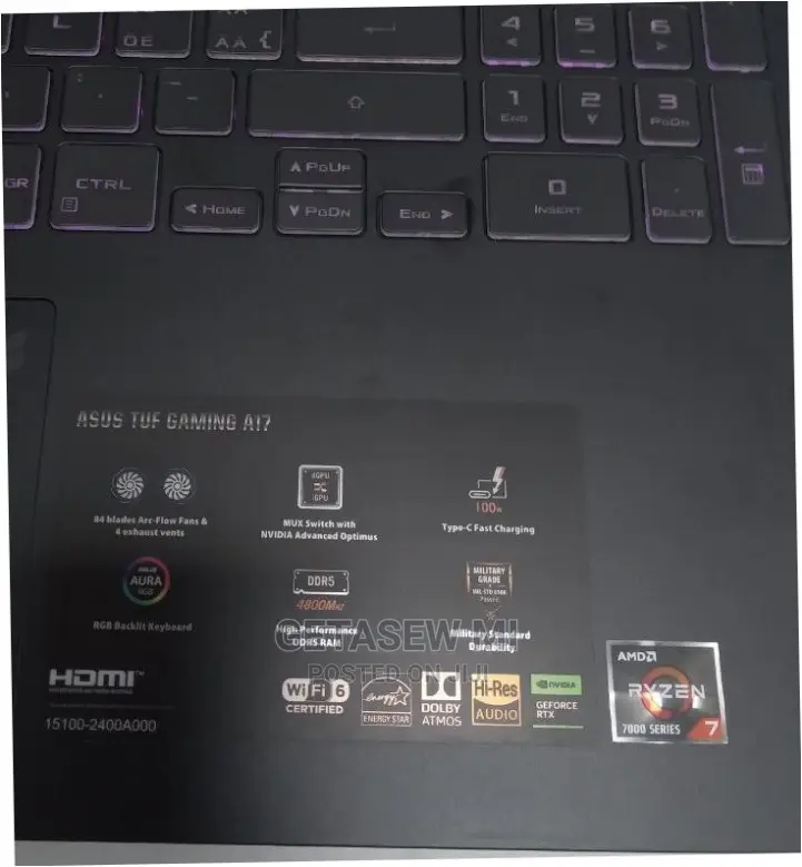 New Laptop Asus TUF Gaming A15 16GB AMD Ryzen 7 SSD 1T