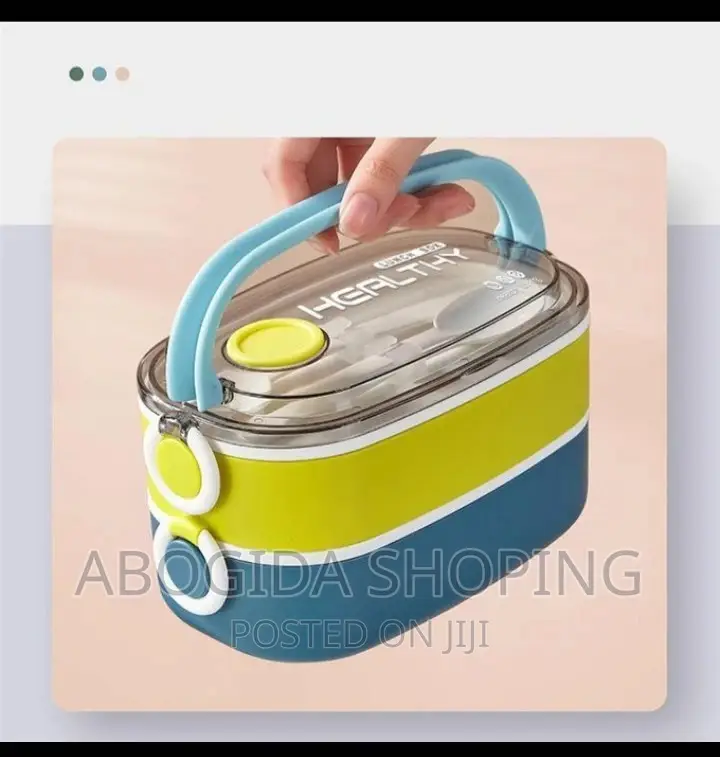 Two Layers Lunch Box With Cutlery