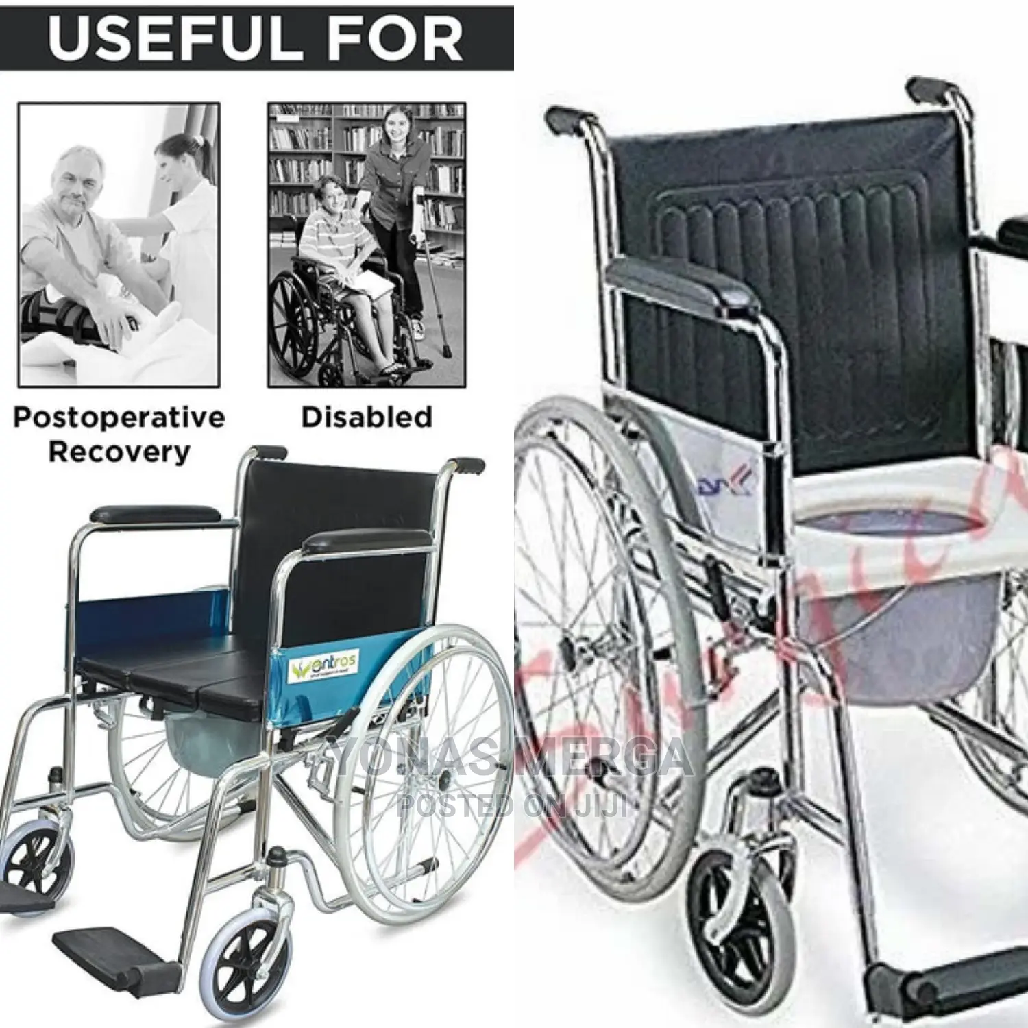 Commode Wheel Chair Easy to Move From Place to Place.