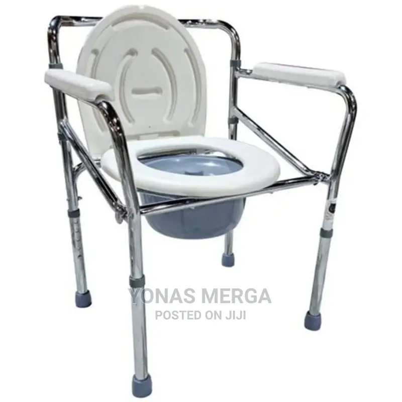 Foldable Over Toilet Aid Commode Chair With Toilet Seat